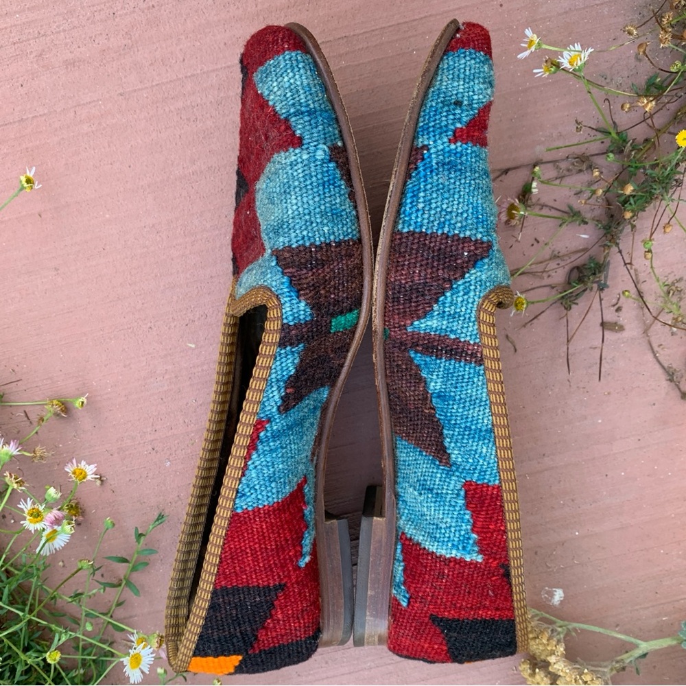 Artemis Design Co. Vintage Textile & Leather Loafers, size 8 - Picture 6 of 7